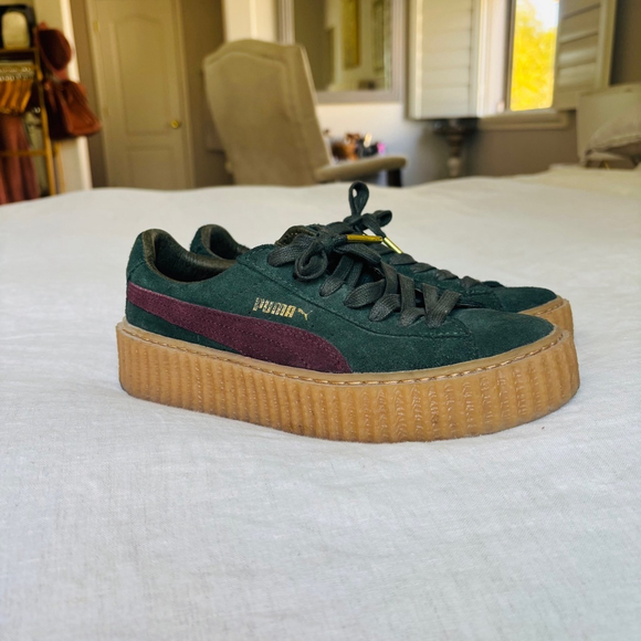 Women's Puma x FENTY creepers Rihanna Sneakers, Size 7, Dark Green and purple - Picture 4 of 9